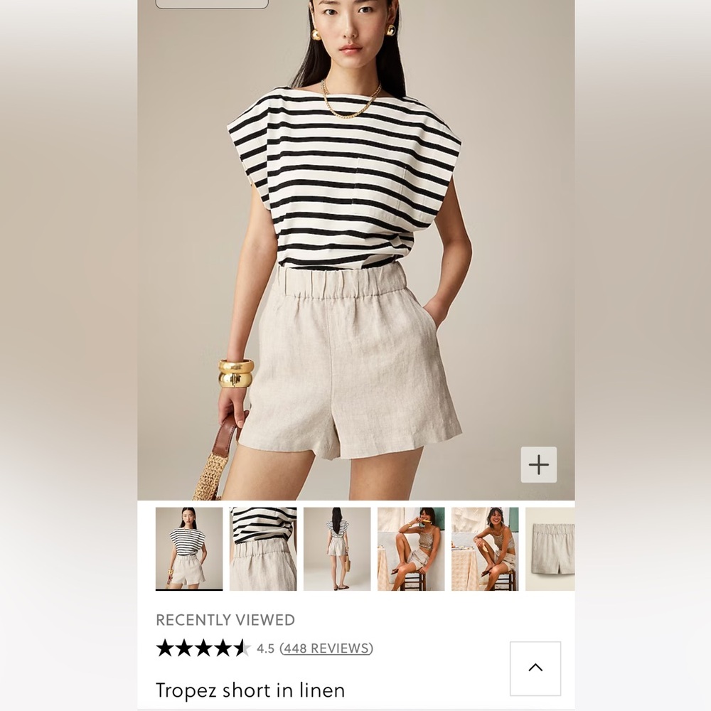 Jcrew Tropez short in linen